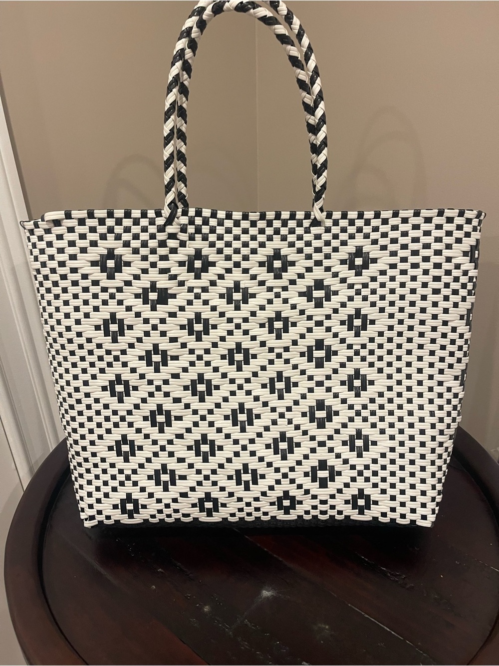 GAP Black & White Woven Tote